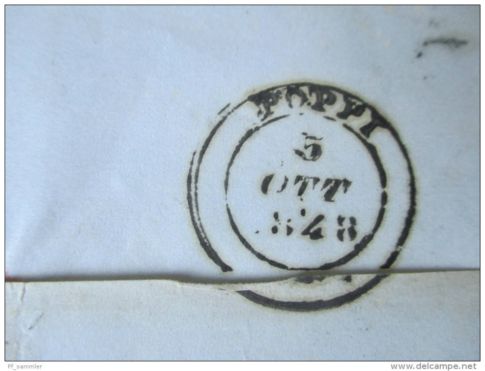 Vorphila Italien. 1848. K2 Stempel: Ponte A Sieve Nach Strada.Taxvermerk. Kleiner Ort. Gut Erhalten. Stempel: Poppi - 1. ...-1850 Vorphilatelie