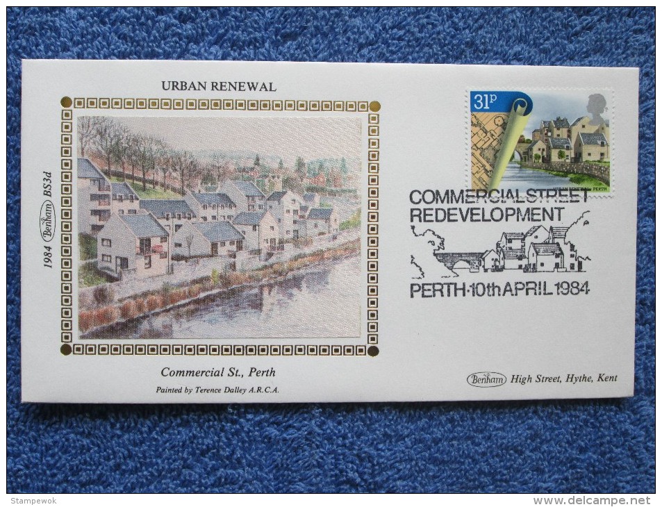 1984 Great Britain - Urban Renewal (Architecture) - Benham Silk FDC - 31p Perth - 1981-1990 Decimal Issues