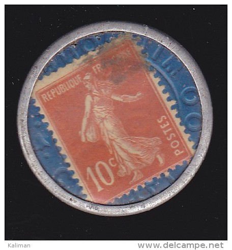 France - Timbre Monnaie / Jeton Société Générale N° 138 10cts Rouge - Prix De Départ 30 Euros - 1906-38 Sower - Cameo