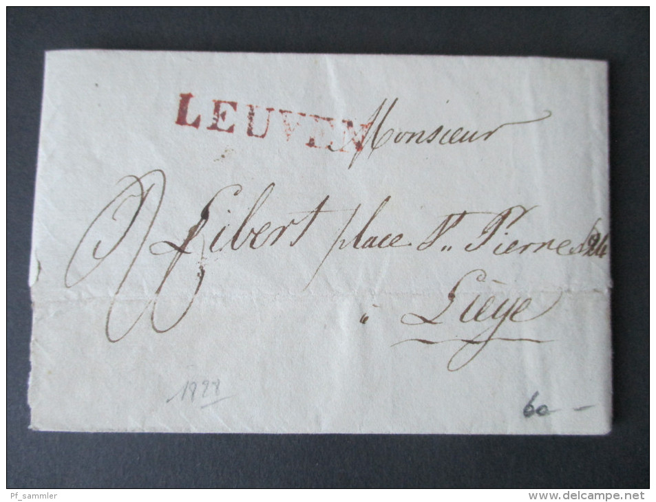 Vorphila Belgien 1828. L1 Leuven Nach Liege. Taxvermerk. Gut Erhalten. Toller Beleg!! Geschäftsbrief / Rechnung?! - 1815-1830 (Dutch Period)