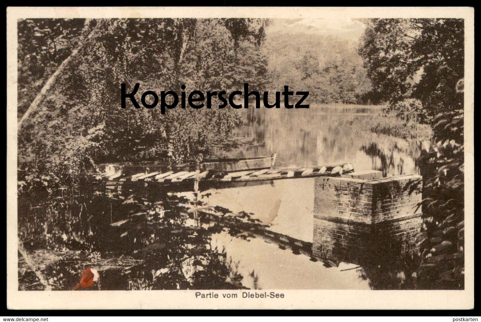 ALTE POSTKARTE PARTIE VOM DIEBEL-SEE VERLAG HANS V. STROM BRIESENHORST STEMPEL BRIESENHORST VIETZ OSTBAHN Brzezno Polska - Neumark