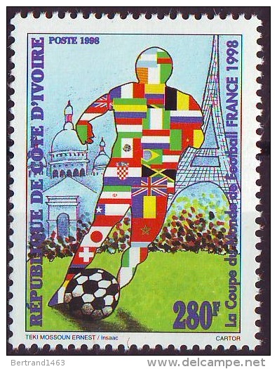 COTE D´IVOIRE 1998: Coupe Du Monde De Football - Costa D'Avorio (1960-...)