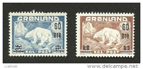 GROENLAND -DANEMARK = LA SERIE DE TIMBRES POSTE NEUFS  DU DANEMARK  GROENLAND   N° 28 Et  29 - Other & Unclassified