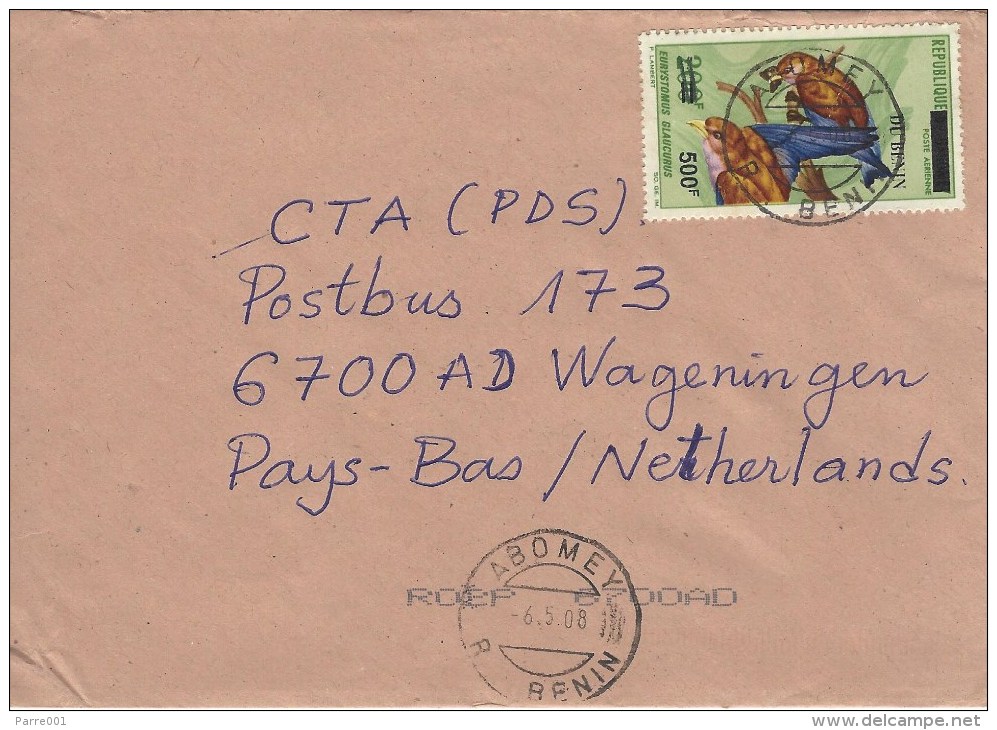 Benin 2008 Abomey Bird Overprint 500f On 200f Mi 1449 Cover - Benin – Dahomey (1960-...)