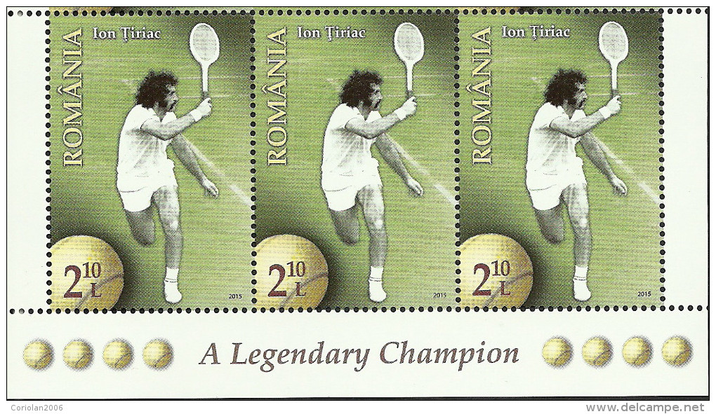 Ion Tiriac / Romania 2015 / Strip 3 Stamps Down The MS - Unused Stamps