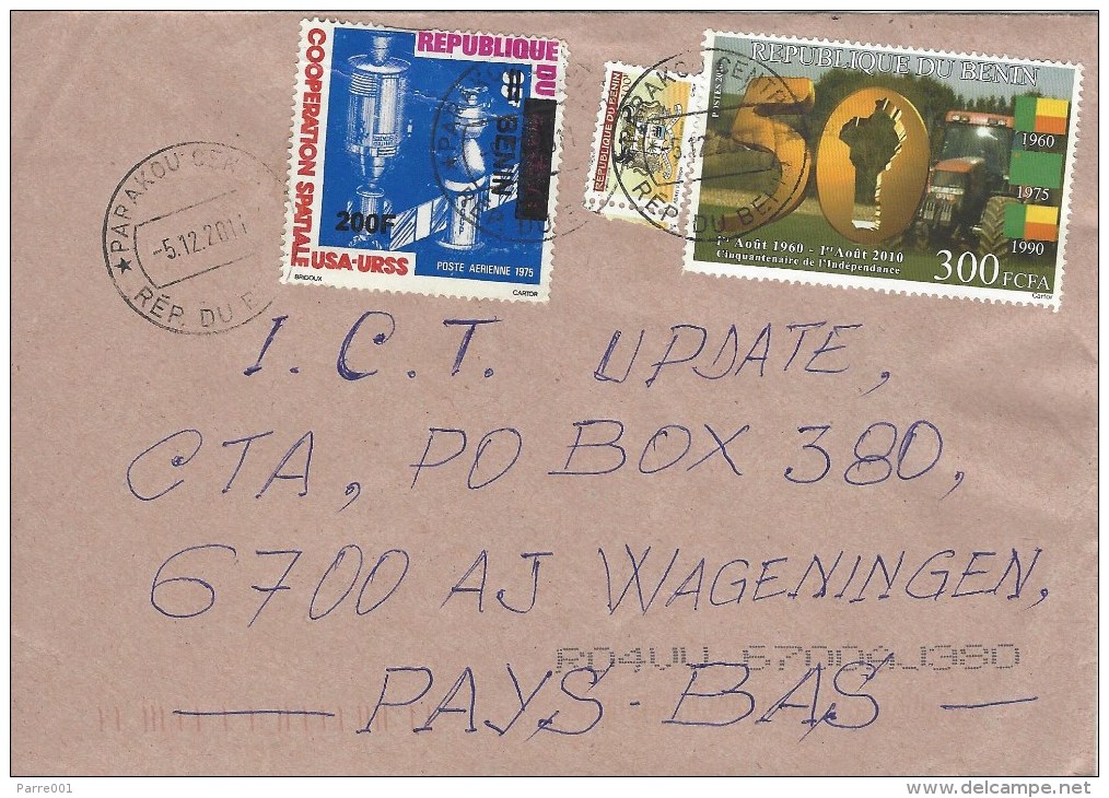 Benin 2011 Parakou Space Overprint 200f On 35f Mi 1520 Independence Cover - Benin – Dahomey (1960-...)