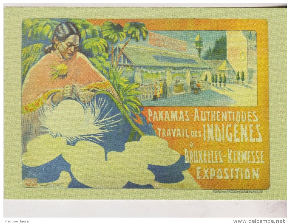 PANAMAS AUTHENTIQUES TRAVAIL DES INDIGENES A BRUXELLES - KERMESSE EXPOSITION - Exposiciones Universales