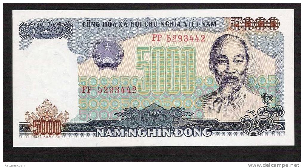 VIETNAM  P104  5000 DONG   1987   UNC. - Vietnam