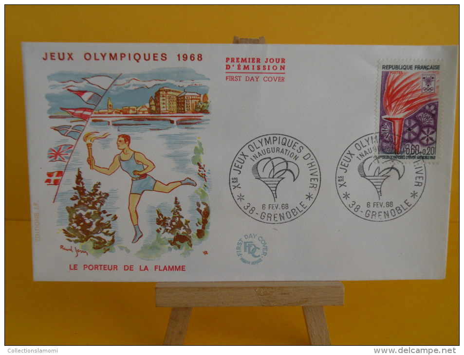 FDC - Grenoble Les Jeux Olympiques D´Hiver 1968, La Flamme - 38 Grenoble - 6.2.1968 - 1er Jour - Coté .. € - Winter 1968: Grenoble