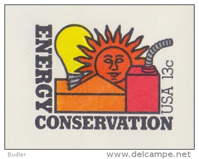 U.S.A. :Not Travelled Postal Stationery: ## ENERGY CONSERVATION ## : SUN,HEATING,ELECTRICITY,LAMP, - 1981-00