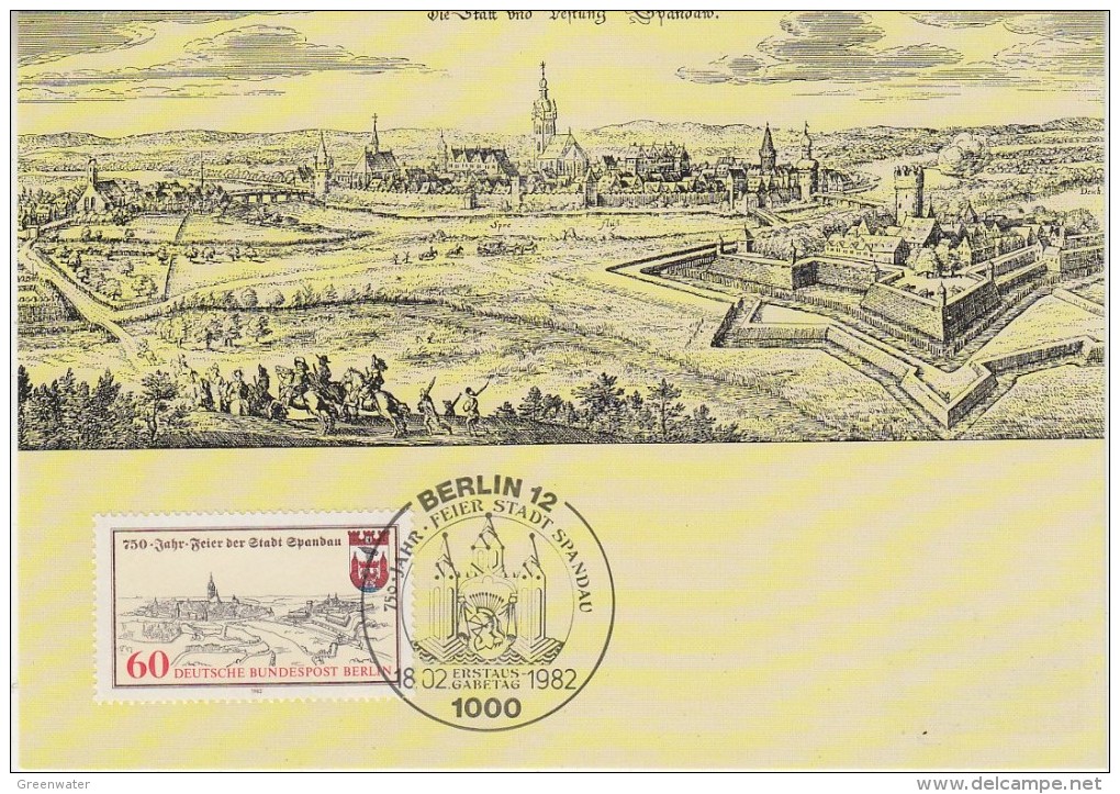 Berlin 1982 750Y Stadt Spandau  1v Maximum Card (17520) - Maximum Kaarten