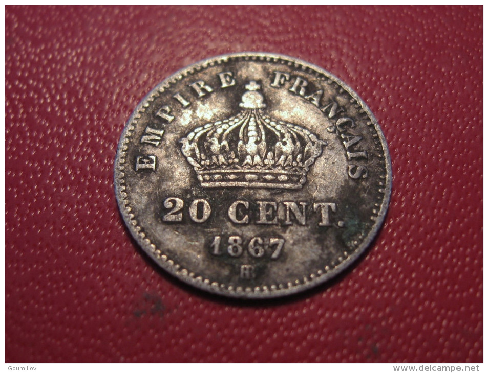 20 Centimes 1867 BB Strasbourg Napoléon III 4442 - 20 Centimes