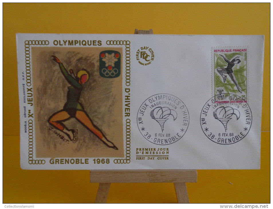 FDC -  Jeux Olympiques D´Hiver 1968, Patinage - 38 Grenoble - 6.2.1968 - 1er Jour - Coté .. € - Winter 1968: Grenoble