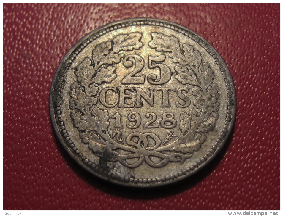 Pays-Bas - 25 Cents 1928 Wilhelmina 4472 - 25 Centavos