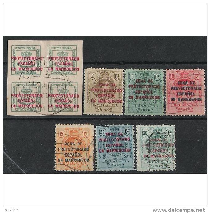 MA57SCCIRCUL-L4366PC-TTAN.Maroc .Marocco.MARRUECOS ESPAÑOL Alfonso Xlll.1916/20.(Ed 57/63º) Circulado - Usados