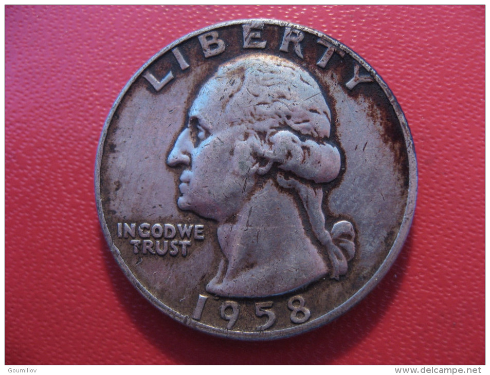 Etats-Unis - USA - Quarter Dollar 1958 D Washington 4522 - 1932-1998: Washington