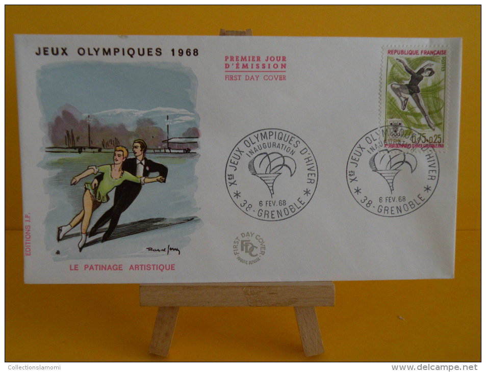 FDC -  Jeux Olympiques D´Hiver 1968, Patinage  Artistique - 38 Grenoble - 6.2.1968 - 1er Jour - Coté .. € - Winter 1968: Grenoble