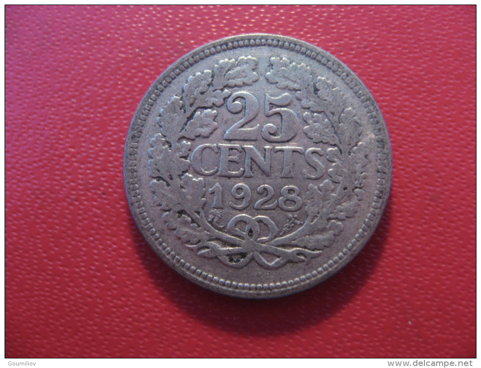 Pays-Bas - 25 Cents 1928 Wilhelmina 4665 - 25 Centavos