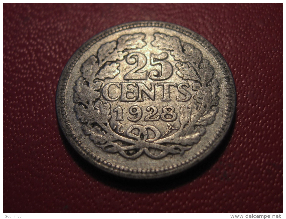 Pays-Bas - 25 Cents 1928 Wilhelmina 4665 - 25 Centavos