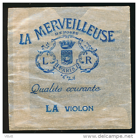 *Instrument : Ancienne Pochette Pour Corde LA MERVEILLEUSE (Paris), Qualité Courante, LA Violon - Zubehör & Versandtaschen