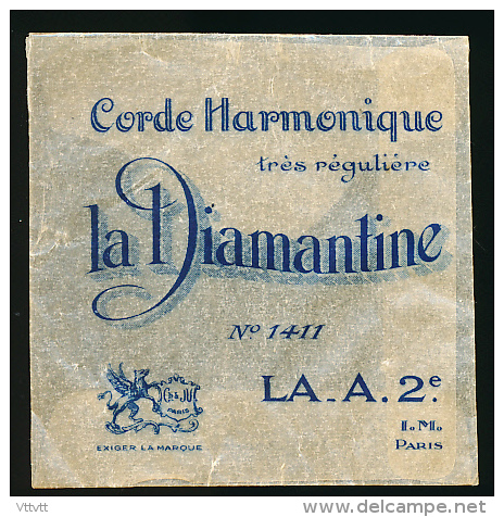 Instrument : Ancienne Pochette Pour Corde Harmonique LA DIAMANTINE (Paris), N° 1411, LA.A.2° - Accessories & Sleeves