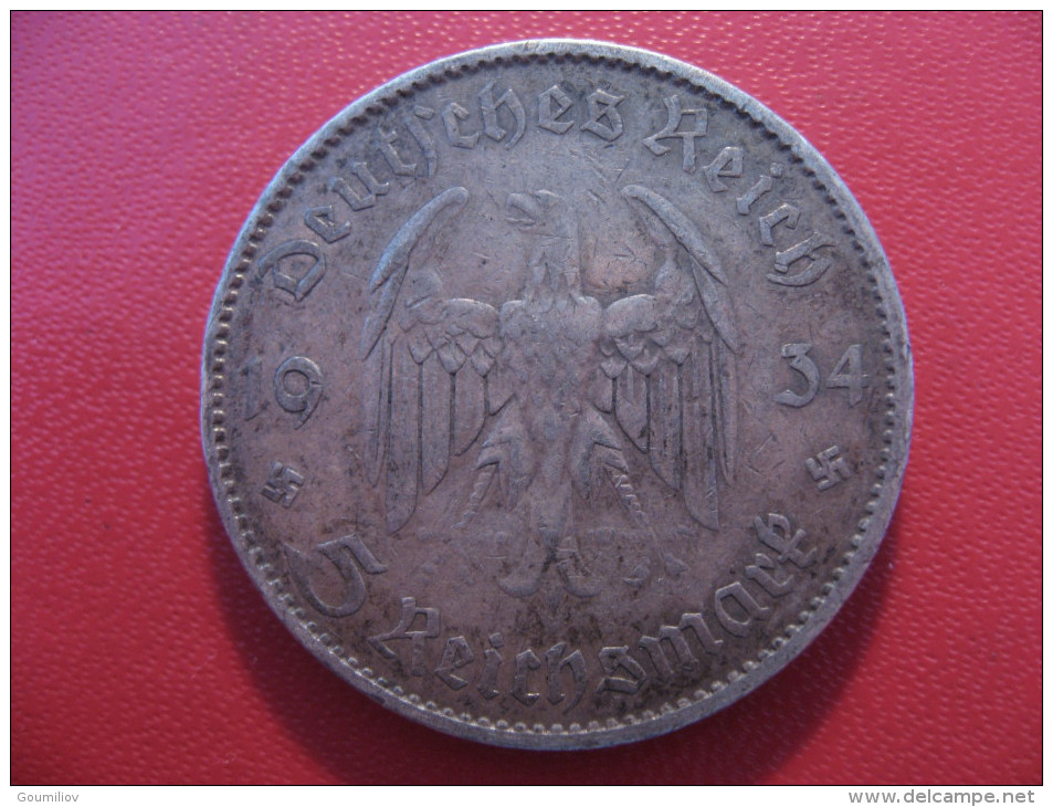 Allemagne - 5 Mark 1934 A 4379 - 5 Reichsmark