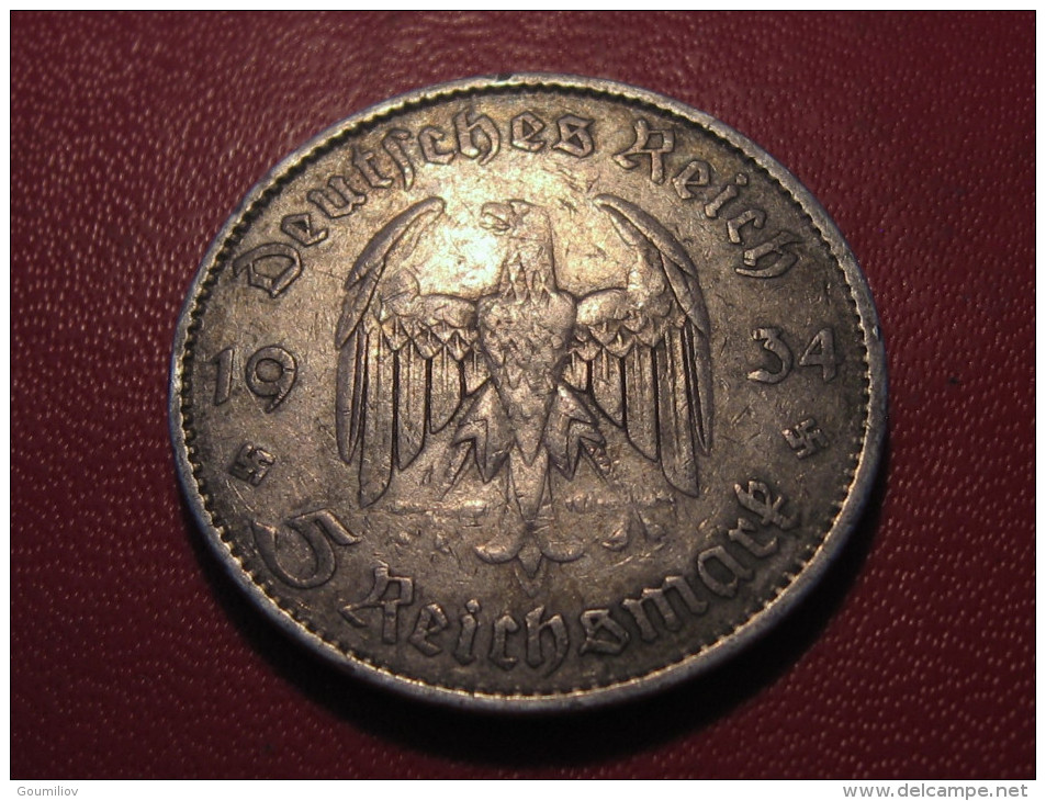 Allemagne - 5 Mark 1934 A 4379 - 5 Reichsmark