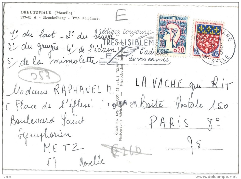 Carte Postale Ancienne De CREUTZWALD--vue Aérienne-Breckelberg - Creutzwald