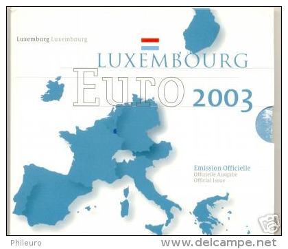 Luxembourg 2003 : BU Officiel Avec Les 8 Pièces De 1c à 2€ - Luxemburgo