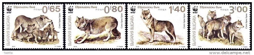 BULGARIA \ BULGARIE - 2015 - WWF - Loup Eurasien - 4v** - Unused Stamps