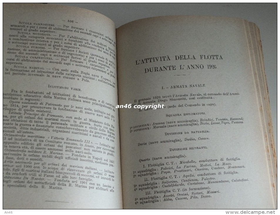 LIBRO ANTICO 1927-"ALMANACCO delle FORZE ARMATE-Anno V-ROMA-TIPOGRAFIA DEL SENATO-VEDI DESCRIZIONE SOTTO SCRITTA-