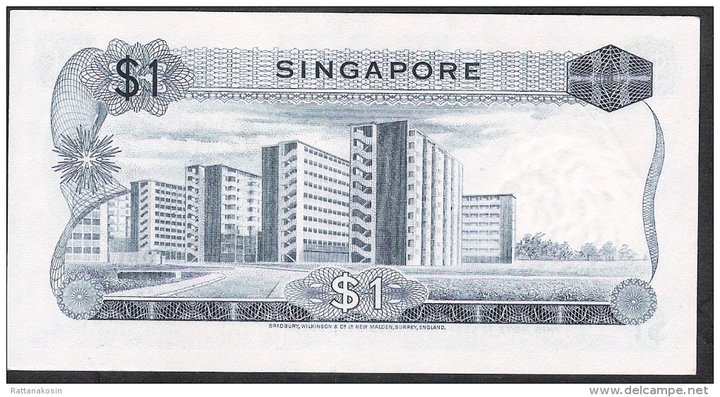 SINGAPORE  P1d 1 DOLLAR 1972  #E/19 Type II  Signature Hon Sui Sen   AU+/UNC. - Singapour