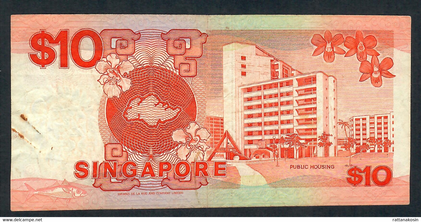 SINGAPORE  P20 10  DOLLARS 1988 #C/94    VF  NO  P.h. - Singapore