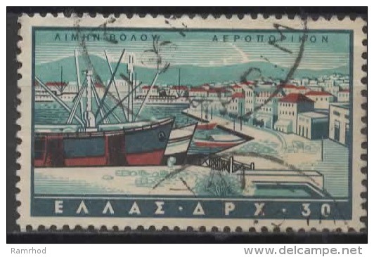 GREECE 1958 Air. Greek Ports - 30d Volos (Thessaly)  FU - Used Stamps