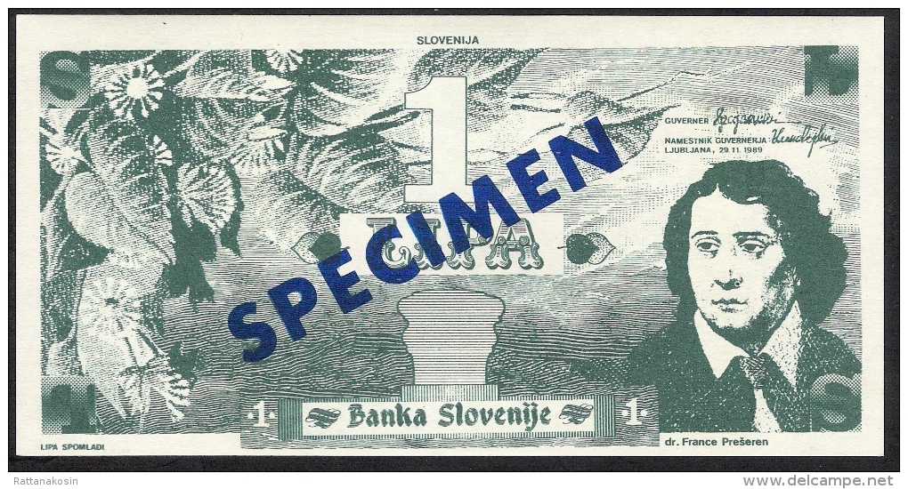 SLOVENIA  NLP  1  LIPA   1989   SPECIMEN    UNC. - Slovénie