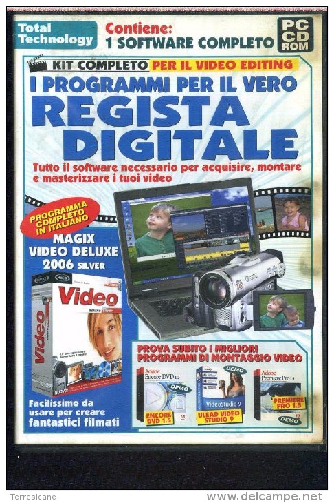 CD ROM COFANETTO REGISTA DIGITALE KIT COMPLETO VIDEO EDITING MAGIC VIDEO DELUXE - CD