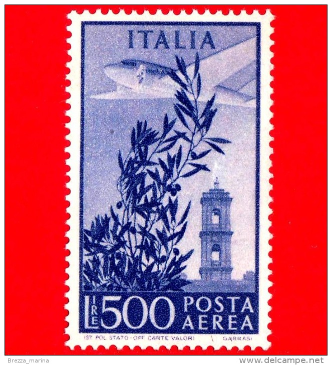 Nuovo - MNH - ITALIA - 1948 - Torre Del Campidoglio -  POSTA AEREA - 500 L. • Ulivo, Aeroplano E Torre Del Campidoglio - Luftpost