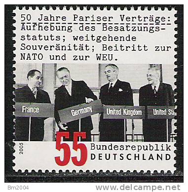 2005  Allem. Fed. Deutschland Yv. 2284  Mi. 2459** MNH  50 J. Pariser Verträge - European Ideas