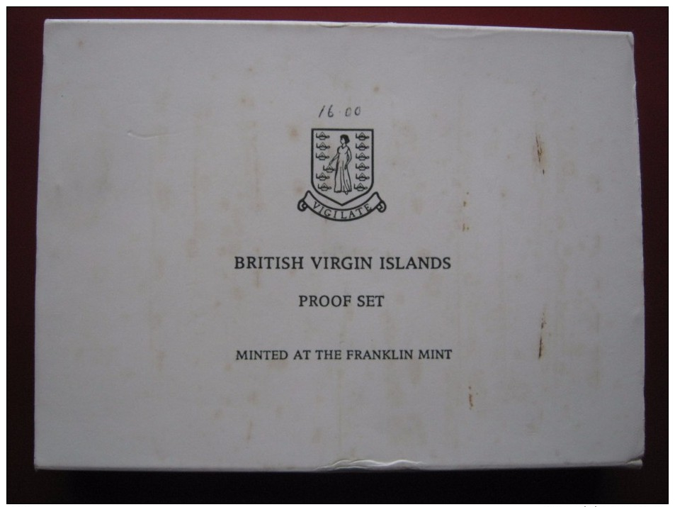 British Virgin Islands 1976 Proof Set With Silver Dollar Cased + COA Franklin Mint - Isole Vergini Britanniche