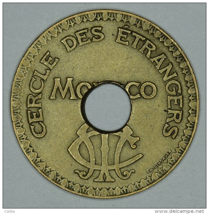 Monaco Jeton Token 10 FRANCS Troué - ST DES BAINS DE MER - "" CERCLE Des ÉTRANGERS "" # 1 - Autres & Non Classés