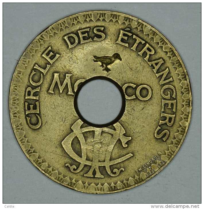 Monaco Jeton Token 10 FRANCS Tir Aux Pigeons Troué - ST DES BAINS DE MER - "" CERCLE Des ÉTRANGERS "" # 1 - Autres & Non Classés