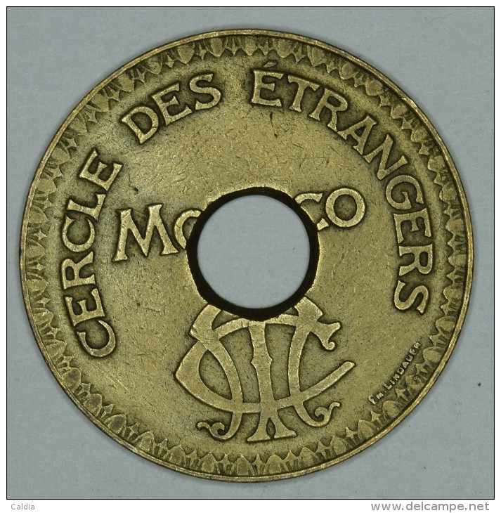 Monaco Jeton Token 10 FRANCS Troué - ST DES BAINS DE MER - "" CERCLE Des ÉTRANGERS "" # 2 - Autres & Non Classés