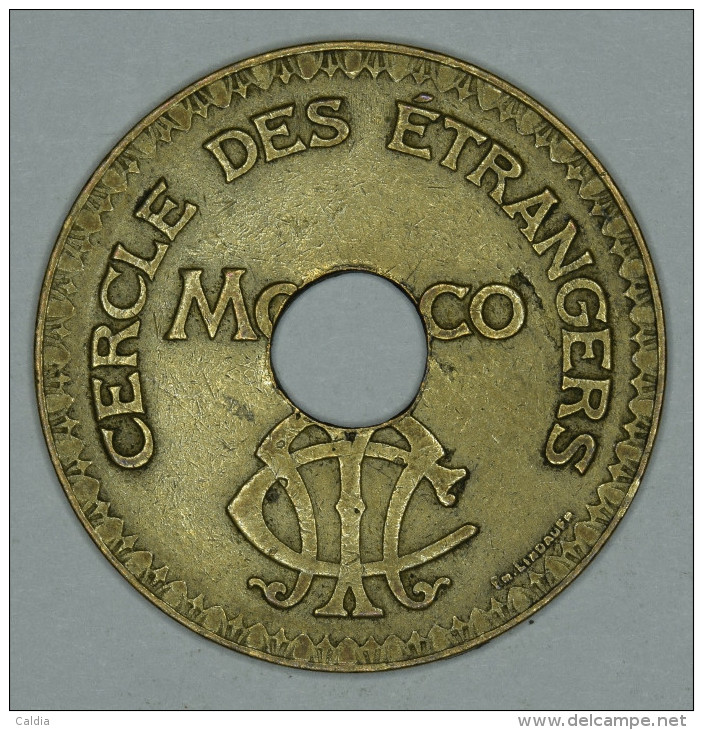 Monaco Jeton Token 10 FRANCS Troué - ST DES BAINS DE MER - "" CERCLE Des ÉTRANGERS "" # 3 - Autres & Non Classés