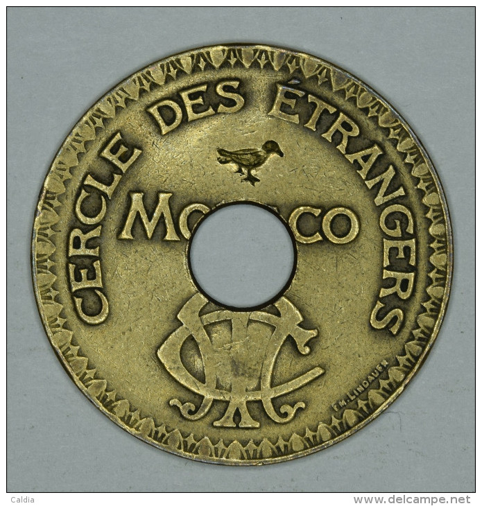 Monaco Jeton Token 10 FRANCS Tir Aux Pigeons Troué - ST DES BAINS DE MER - "" CERCLE Des ÉTRANGERS "" # 4 - Autres & Non Classés