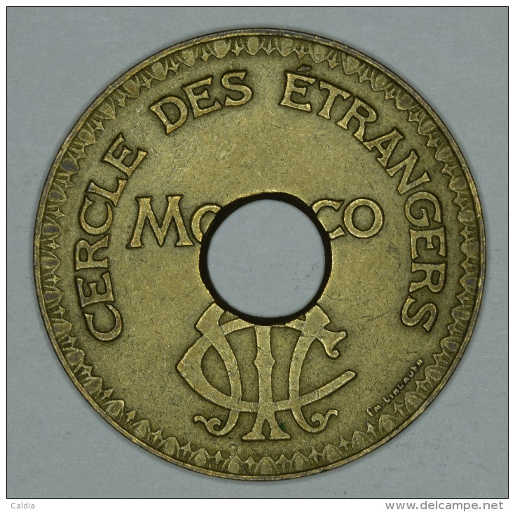 Monaco Jeton Token 10 FRANCS Troué - ST DES BAINS DE MER - "" CERCLE Des ÉTRANGERS "" # 5 - Other & Unclassified
