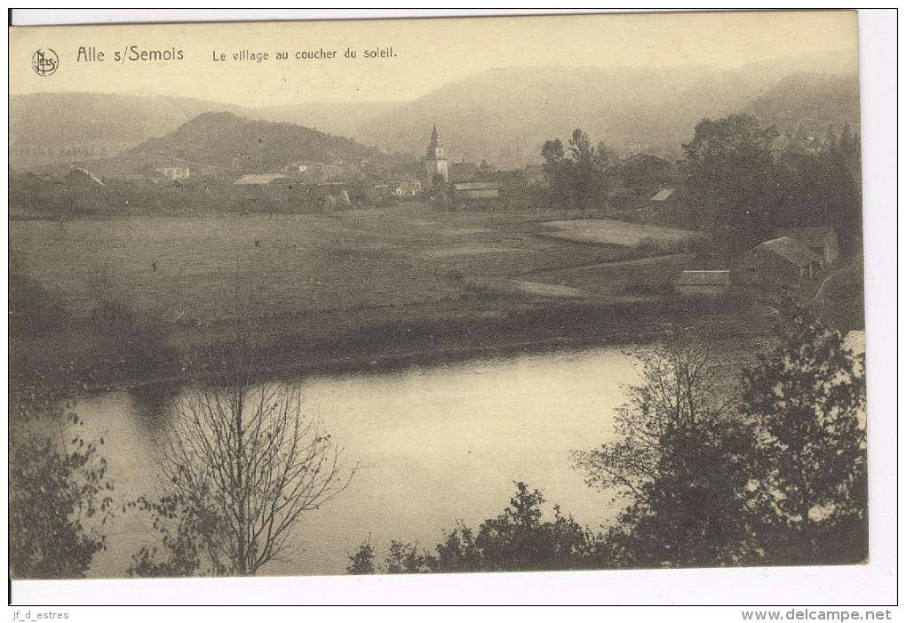 CPAS Alle Sur Semois Le Village Au Coucher Du Soleil 1920 Nels Thill Série 18, N° 7 - Gedinne