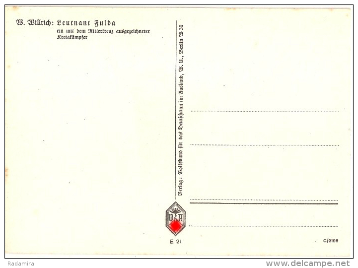 Leutnant Fulda VDA WOLFGANG WILLRICH Painter Künstler WW2 WK2 Deutschland POSTCARD AK  CPA - Ohne Zuordnung