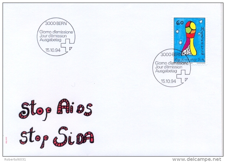 Switzerland 1994 FDC Stop AIDS - Malattie