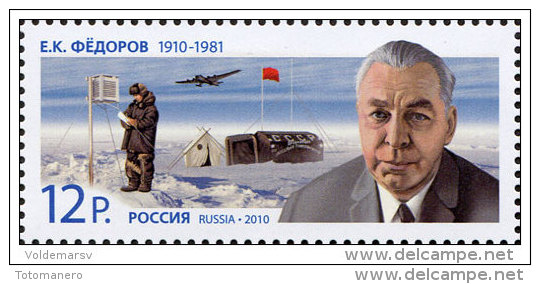 RUSSIA/URSS 2010, Polar Explorer Fedorov, 1v** - Explorateurs & Célébrités Polaires