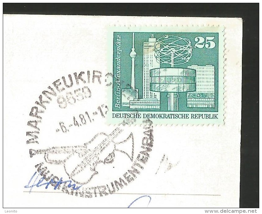 MARKNEUKIRCHEN Sachsen Museum Vogtland Stempel Musikinstrumentenbau 1981 - Markneukirchen